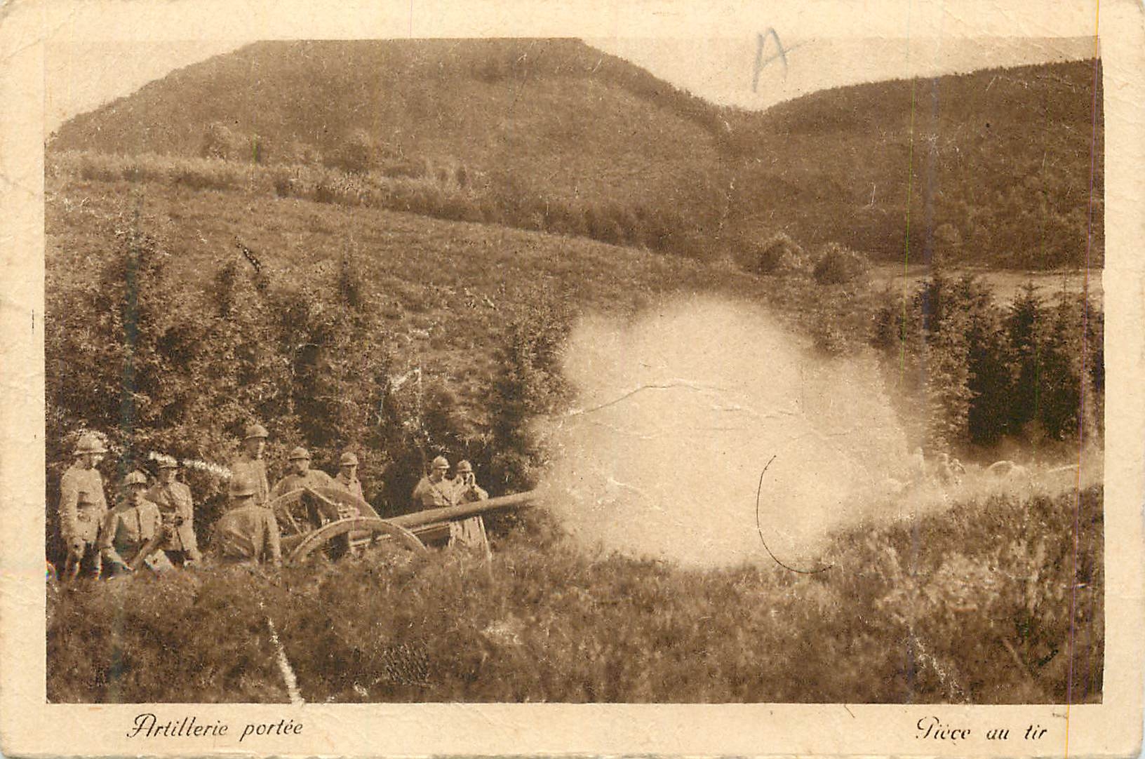 Artillerie portée — pièce au tir — éditeur Hélias (Moselle)