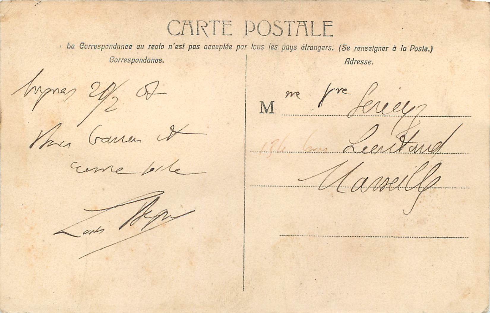 CPA Villeneuve Les Avignon Porte des Chateaux — Verso