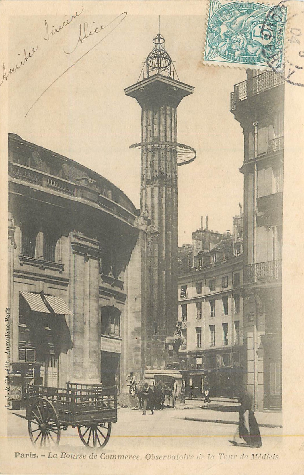 CPA Paris La Bourse de Commerce Observation de la Tour de Medicis