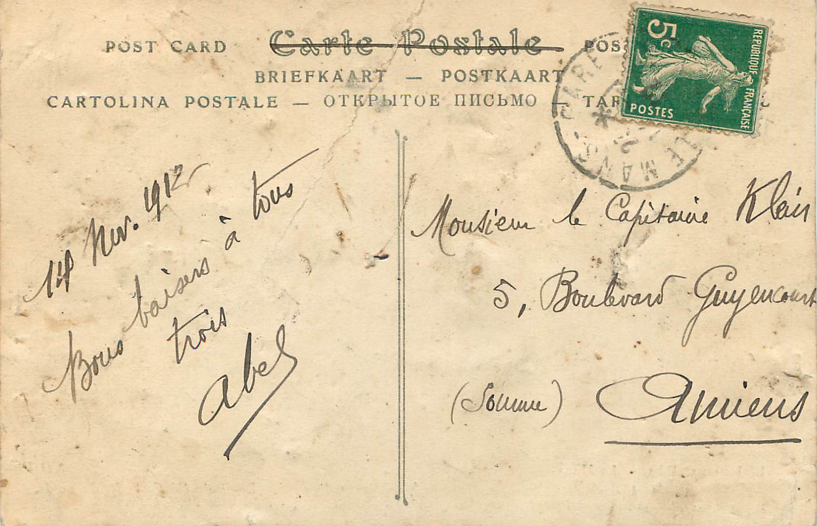 CPA le Mans Artillerie Lourde de Campagne Militaria — Rückseite