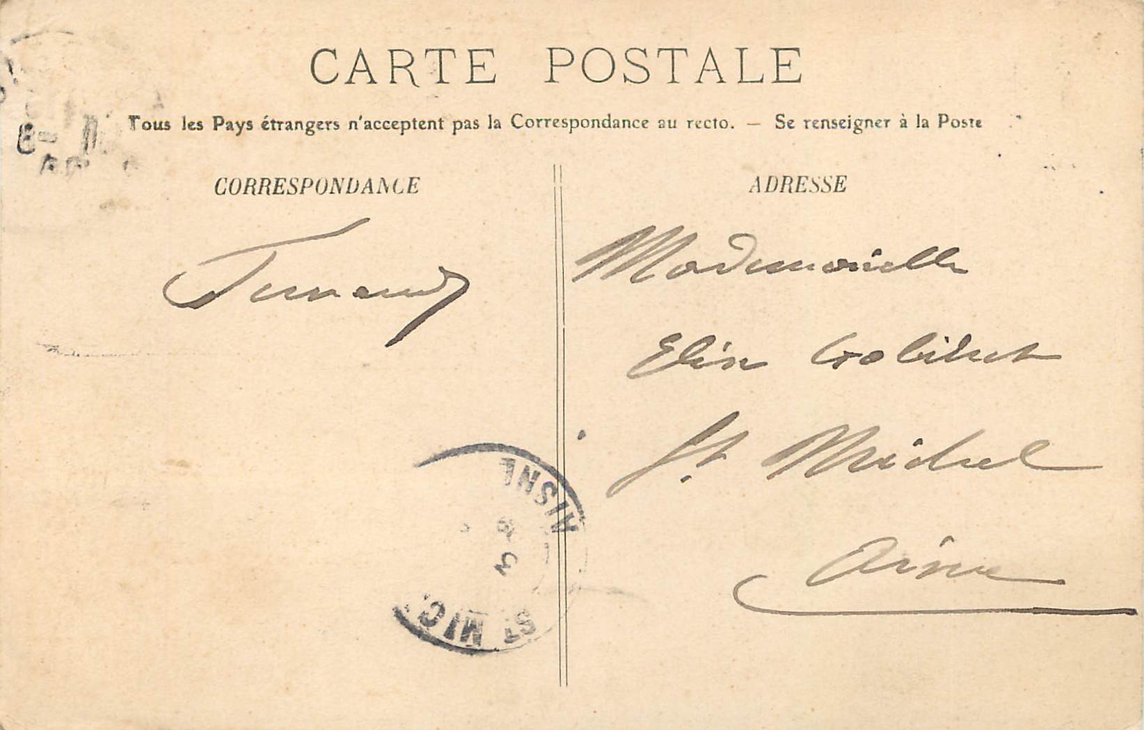 CPA Bordeaux Eglise Saint Pierre — Verso