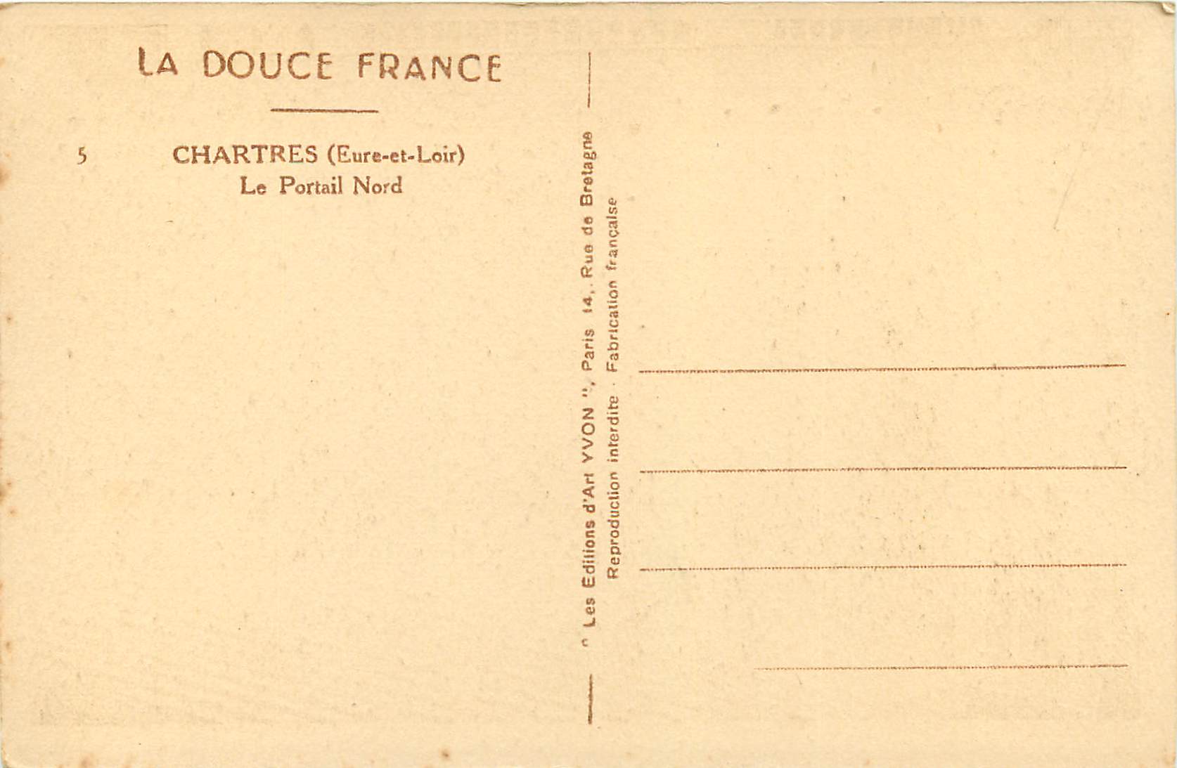 Chartres — Le Portail Nord — Éditions d'Art Yvon — Verso