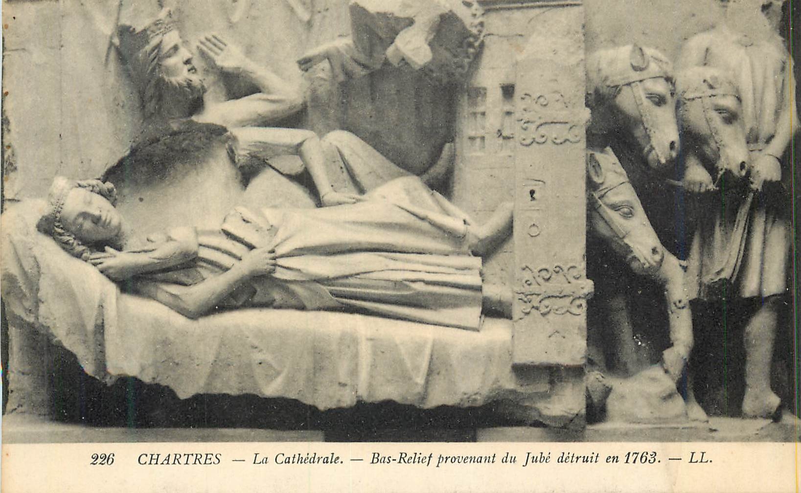 CPA Chartres La Cathedrale Bas Relief Provenant du Jube Detruit en 1763
