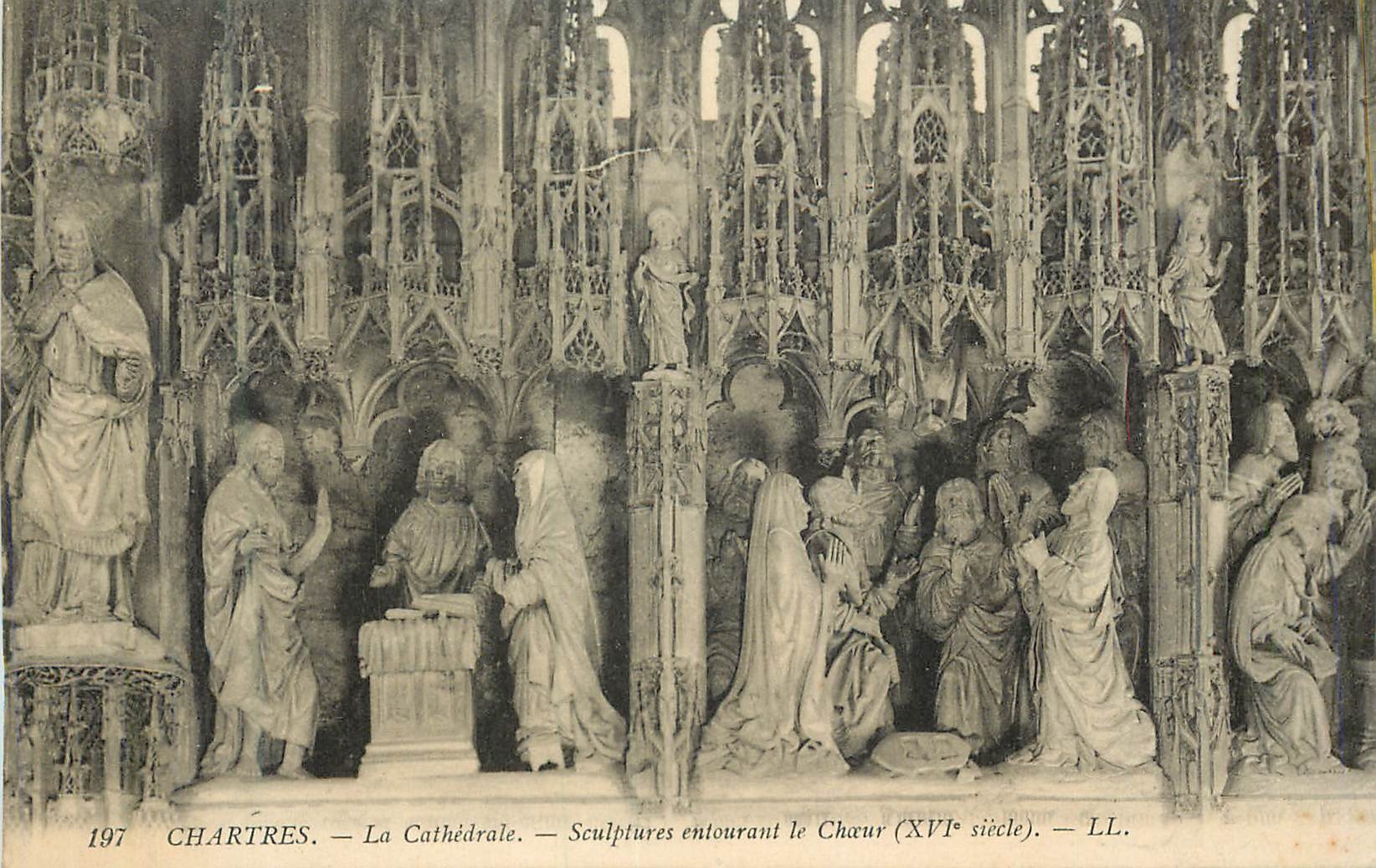 CPA Chartres La Cathedrale Sculpures Entourant le Choeur (XVIe Siecle)