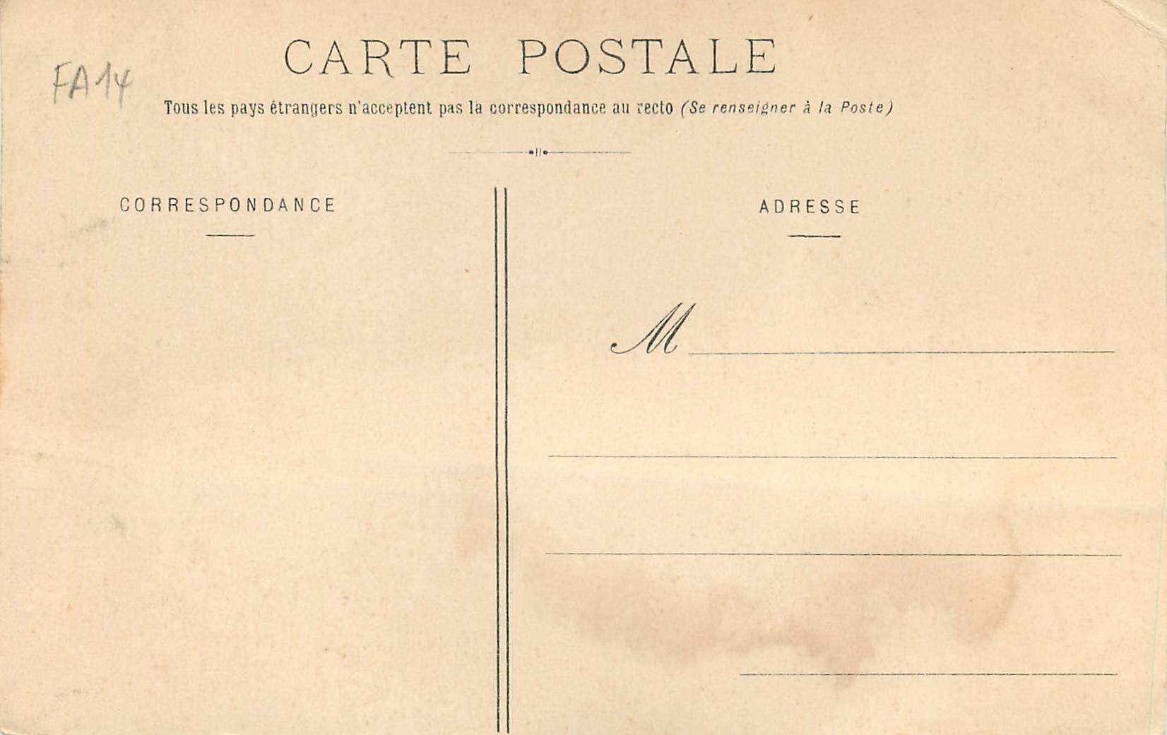 CPA Flagrant Delit Bien Faire et Laissez Dire — Verso