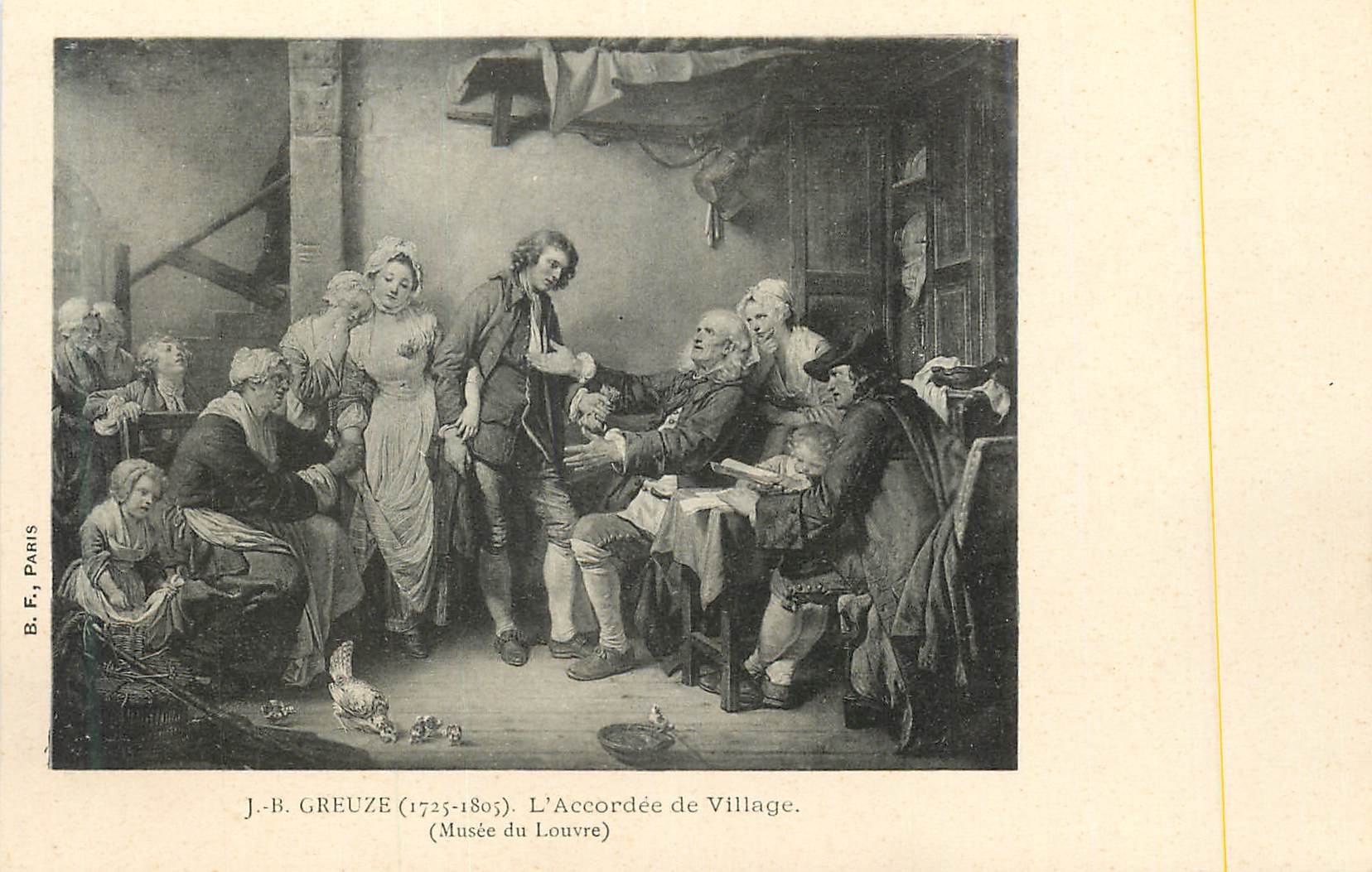 CPA J B Greuze (1725 1803) L'Accordee de Village (Musee du Louvre)