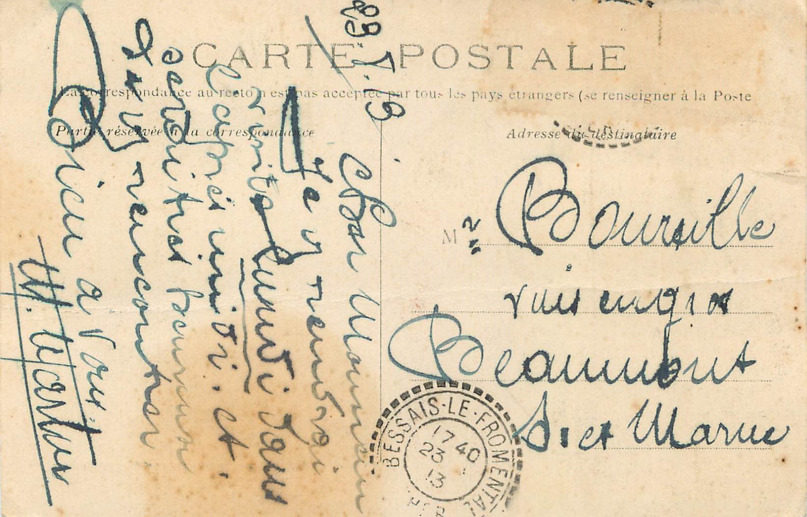 Villa avec encognaures et ouvertures — Brique Amiantine — Bessais-le-Frontenal — Back