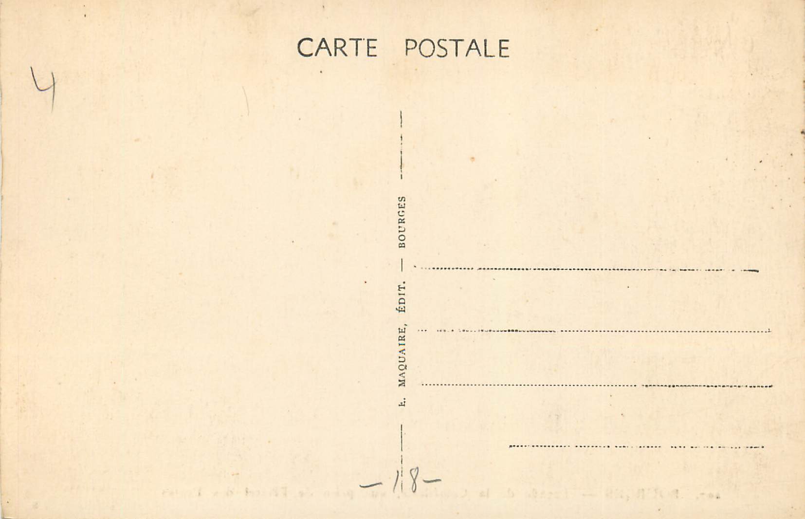 Bourges — Façade de la Cathédrale, vue prise de l'Hôtel des Postes — E.M. B. — Rückseite