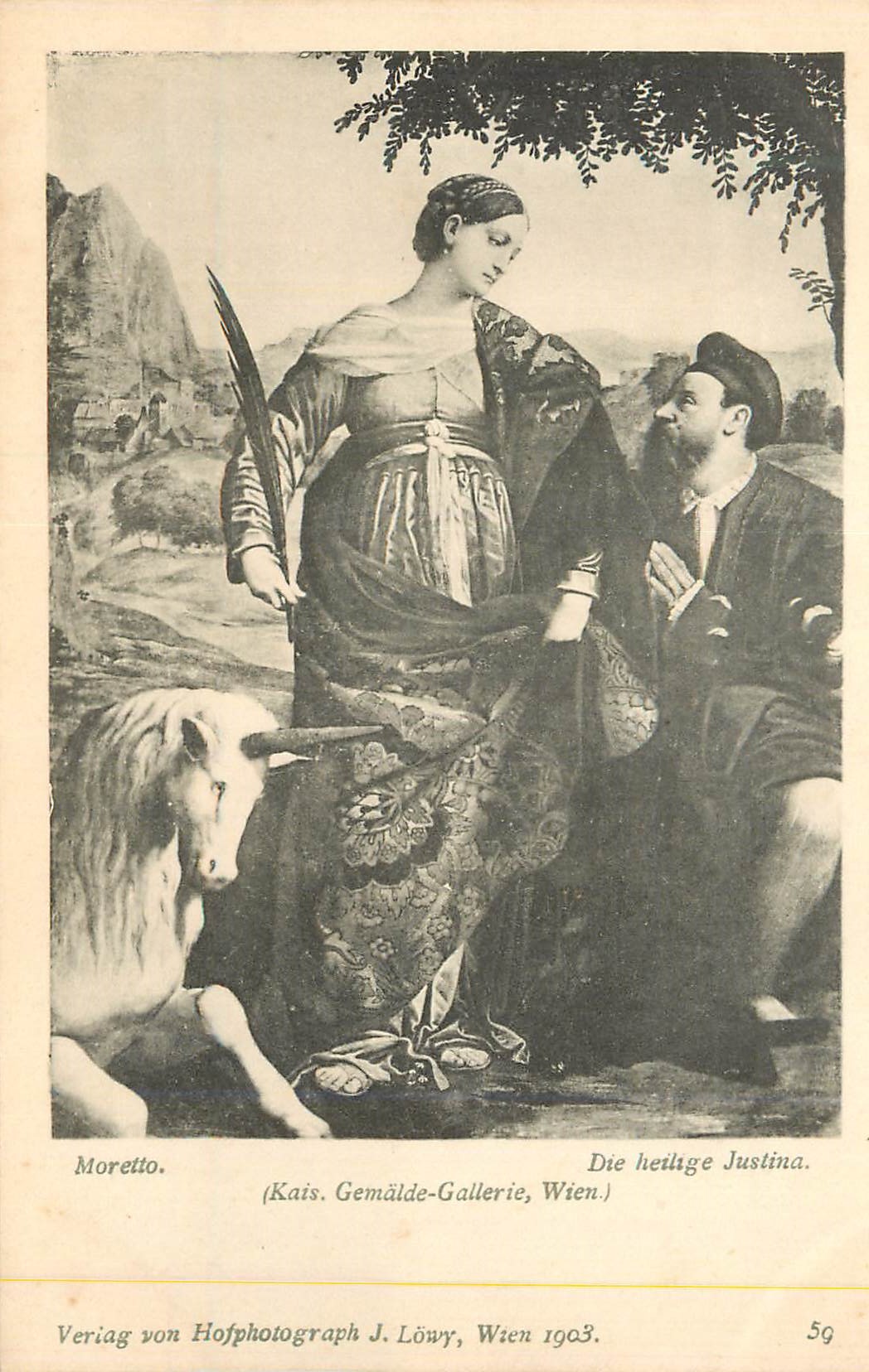 CPA Moretto Die Heilige Justina (Kais Gamalde Gallerie Wien)