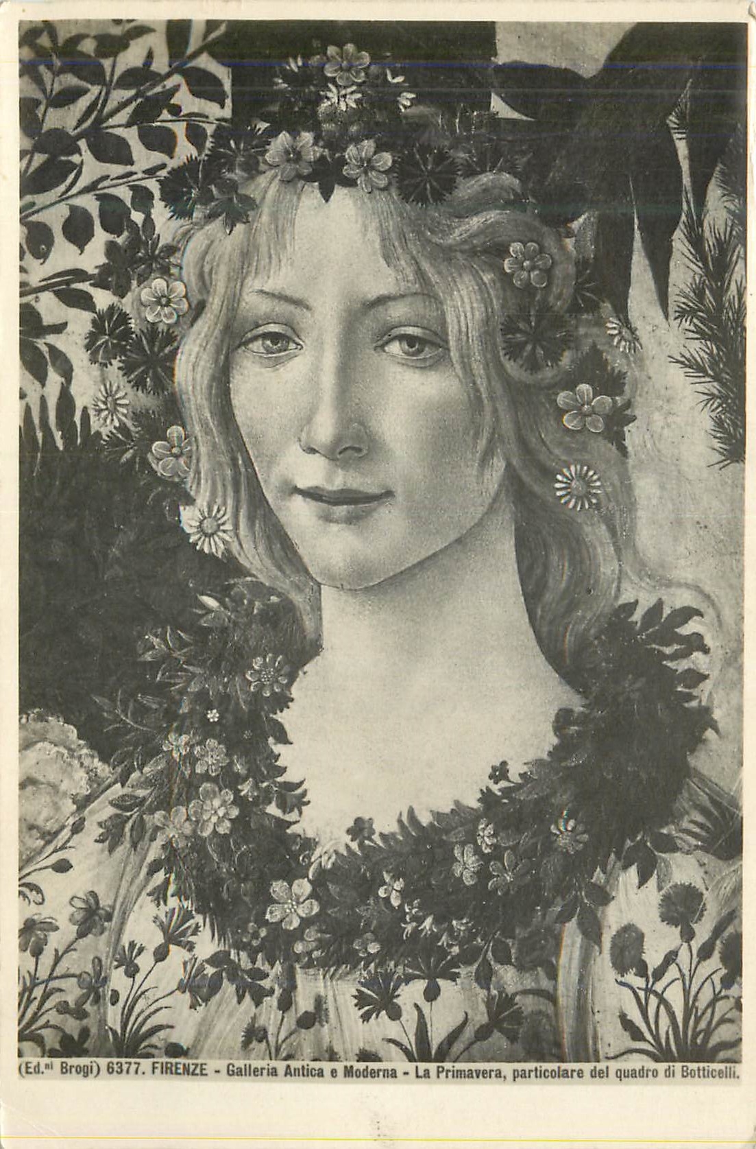 CPA Firenze Galleria Antica o Moderna La Primativa Particolare del Quadre di Botticelli
