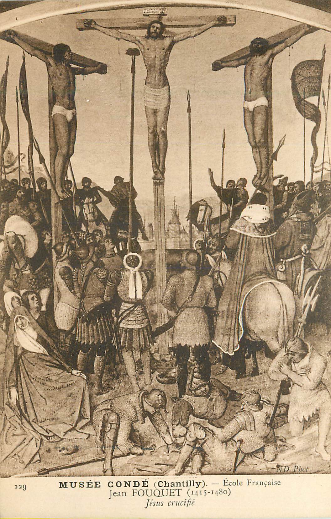 Jésus crucifié — Musée Condé (Chantilly) — École Française, Jean Fouquet (1415-1480)