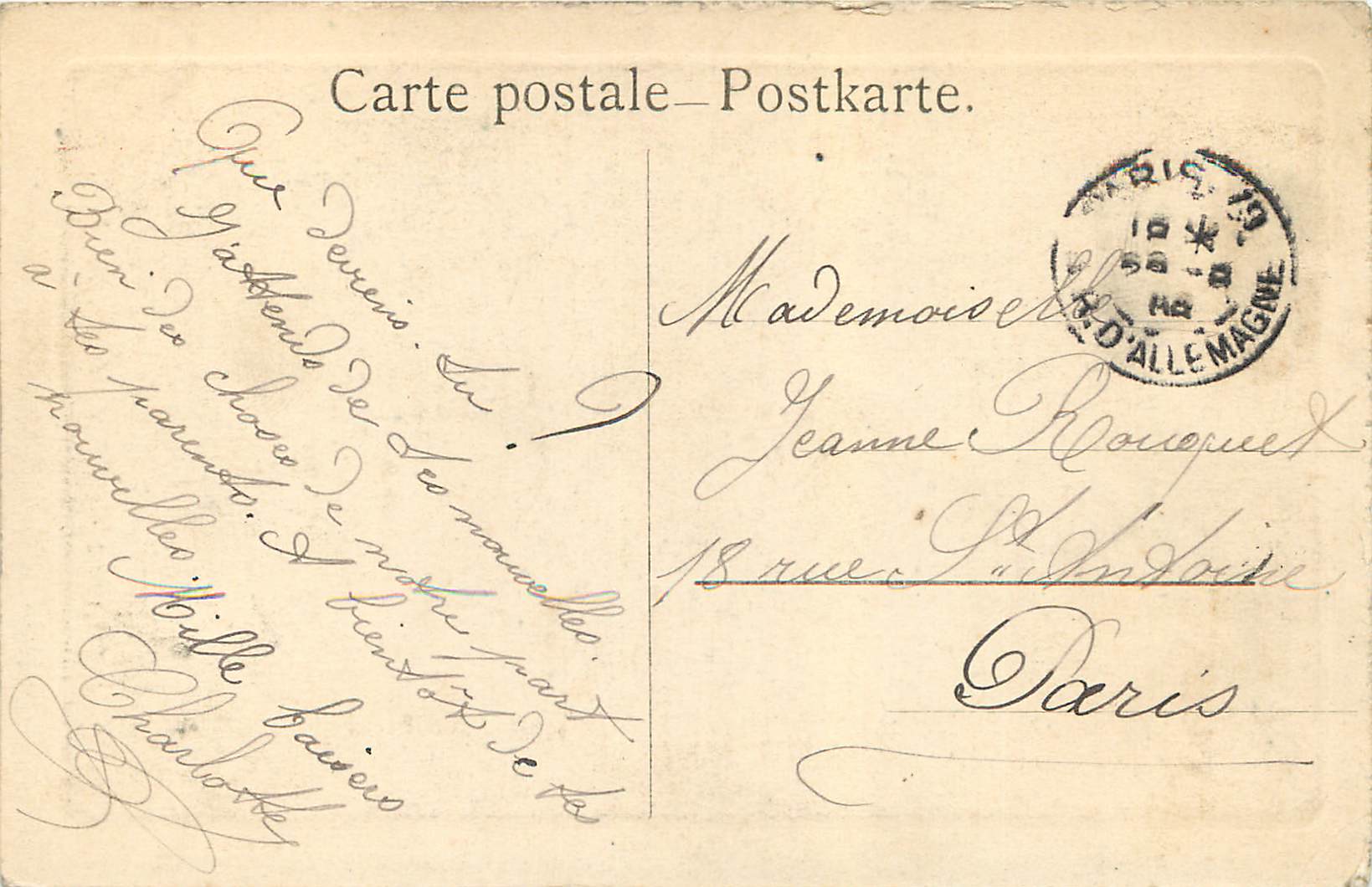 CPA Chanson favorite de grandmere  — Verso