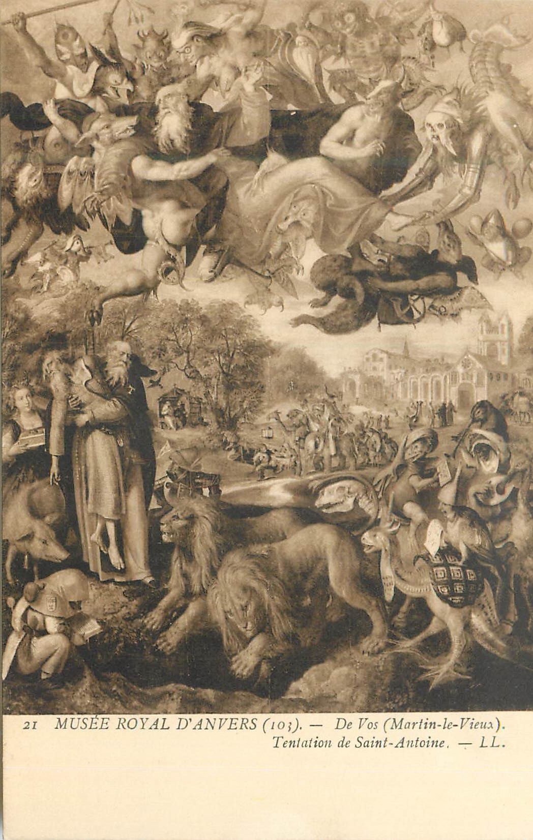 CPA Musee Royal d'Anvers (73) De Vos Martin Le Vieux Tentation de St Antoine