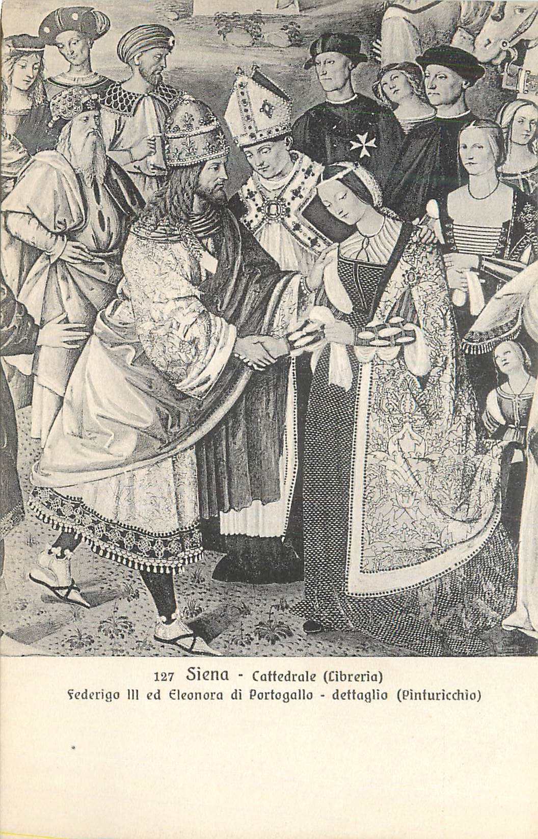 CPA Siena Cattedrale (Cibreria) Federigo III ed Eleonora di Portogallo Dettaglio (Pinturicchio)