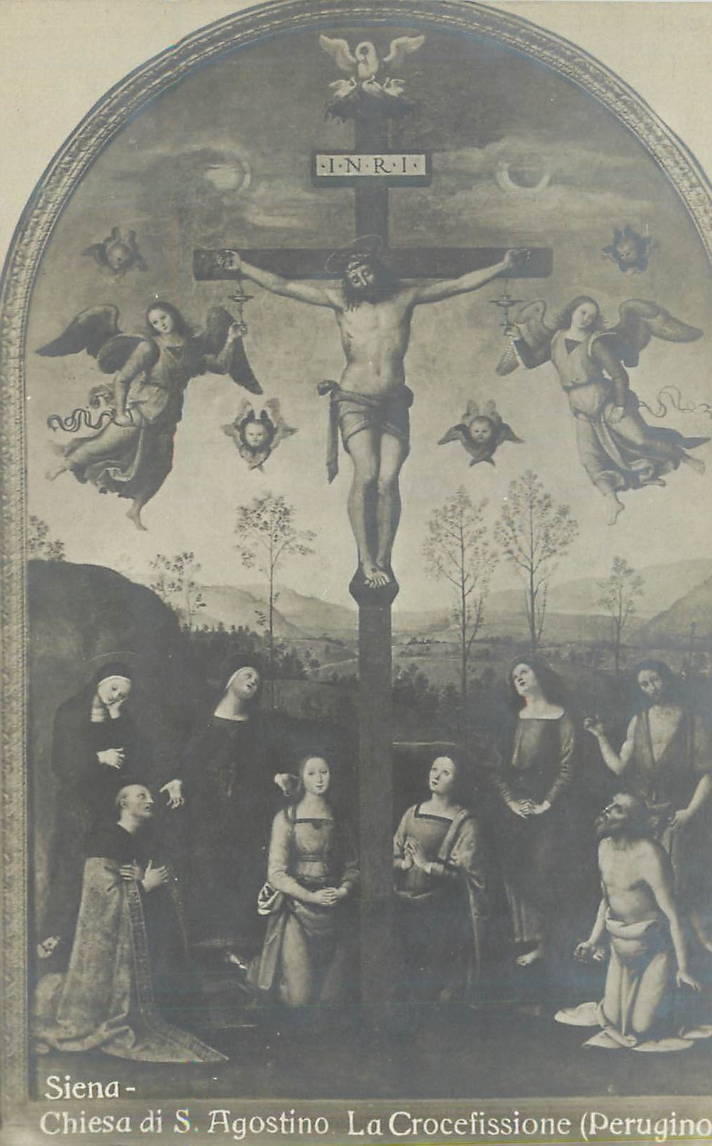 CPA Siena Chiesa di S Agostino La Crocefissione (Perugino)