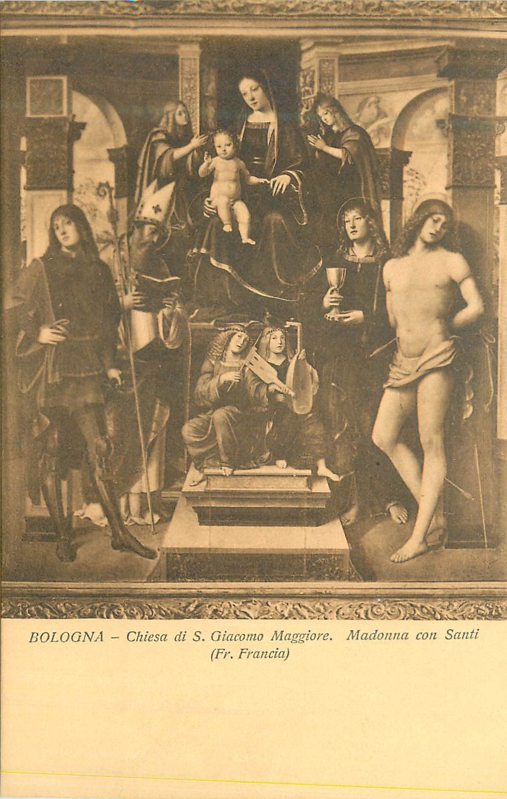 CPA Bologna Chiesa di S Giacomo Maggiore Madonna Con Santi (Fr Francia)