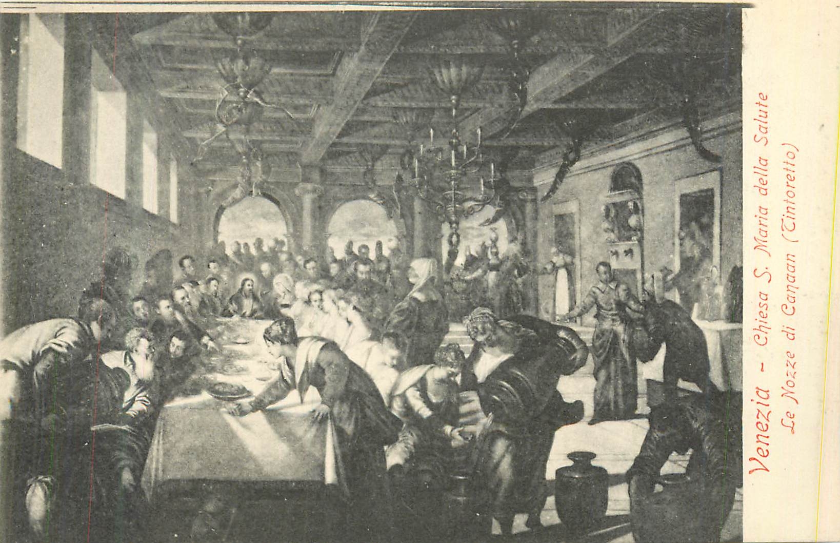 CPA Venezia Chiesa S Maria Della Salule Le Nozze di Canaan (Tintoretto)