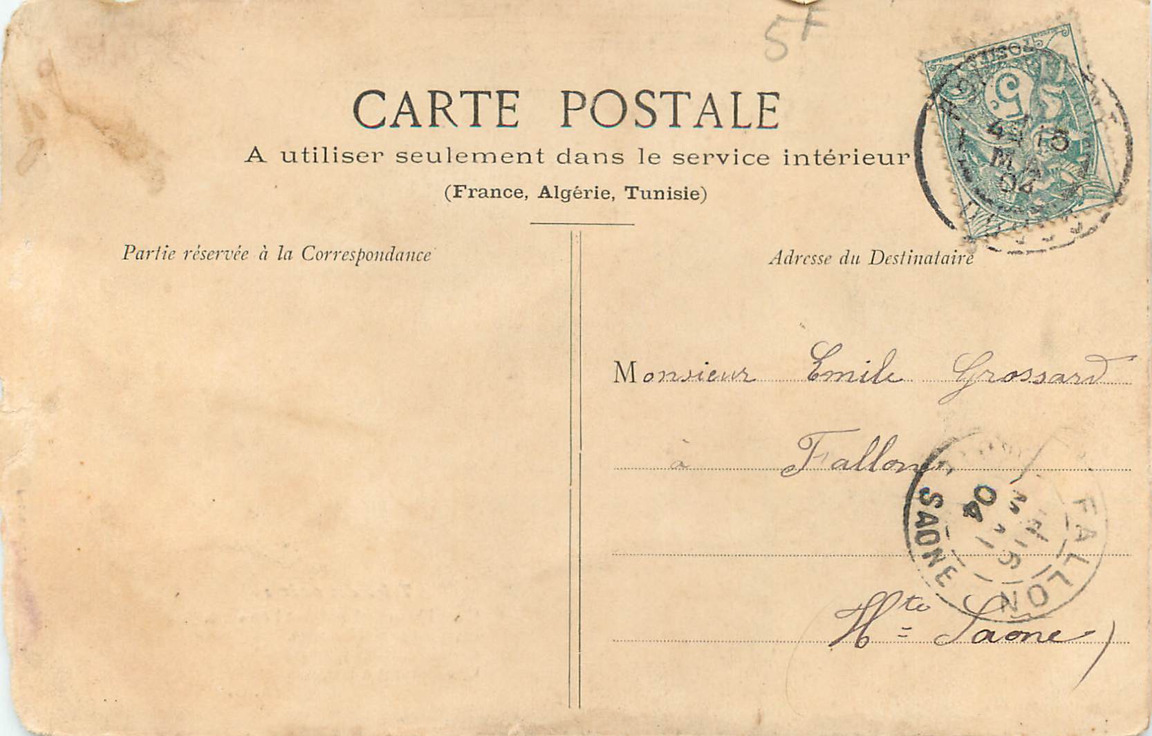 CPA Les Heures — Rückseite