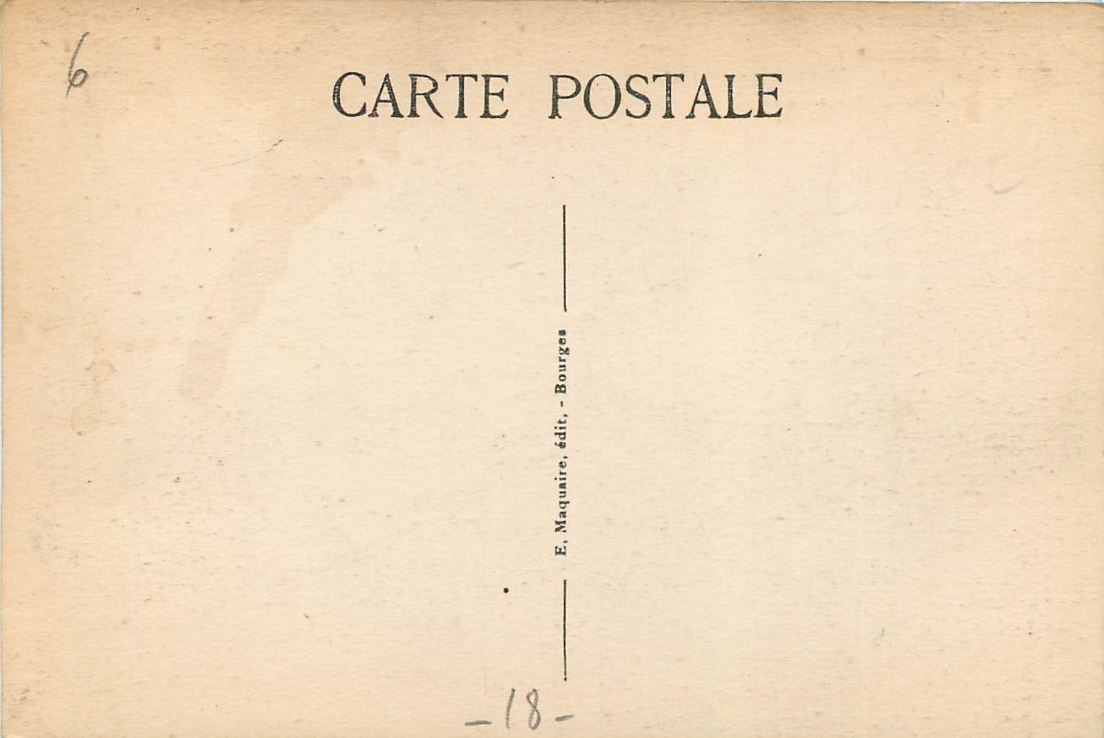 CPA Bourges Hotel Lallemant La Tourelle et Porte d'Entree — Rückseite