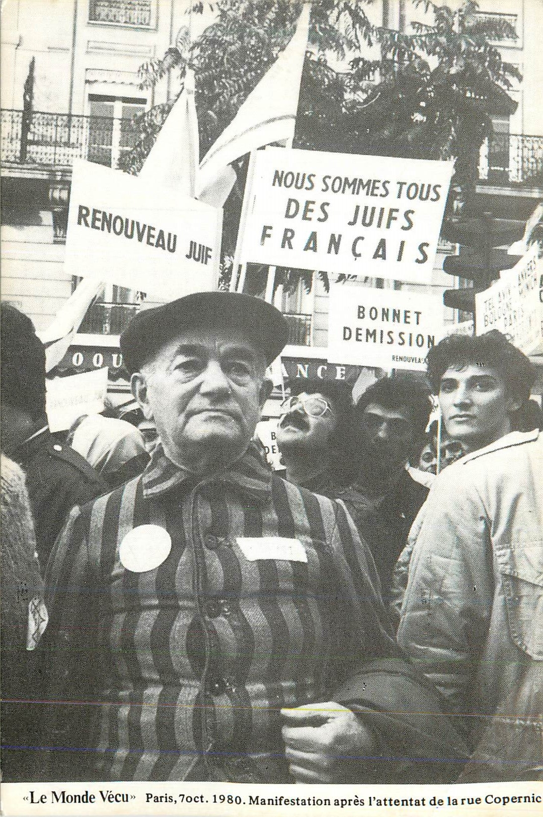 Manifestation à Paris — après l'attentat de la rue Copernic — édition « Le Monde Vécu »