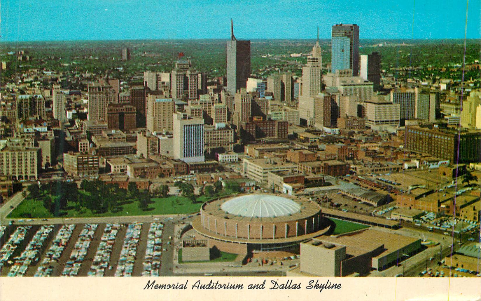 CPM Memorial Auditorium and Dallas Skyline Texas