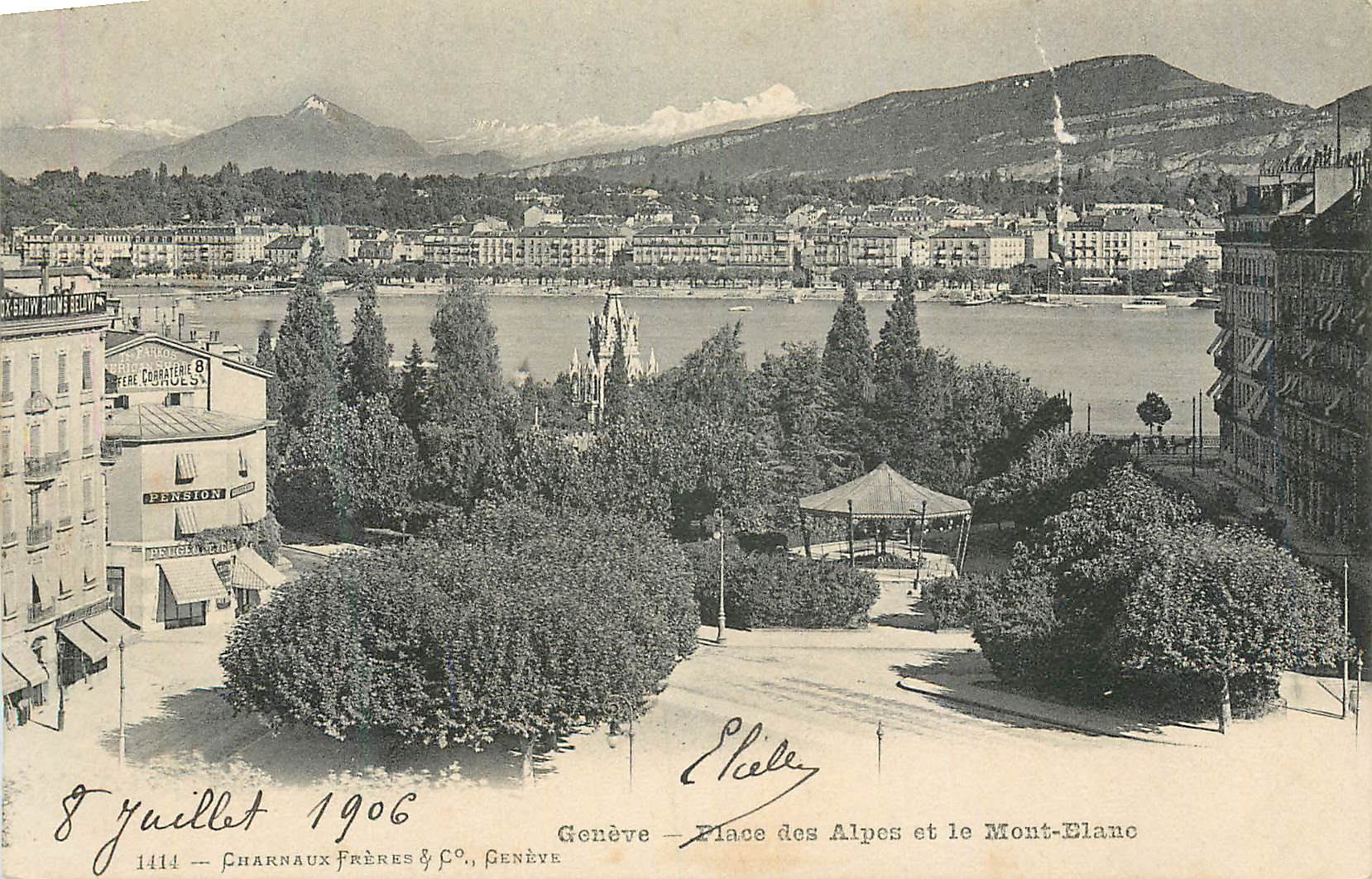 CPM Geneve Place des Alpes et Mont Blanc