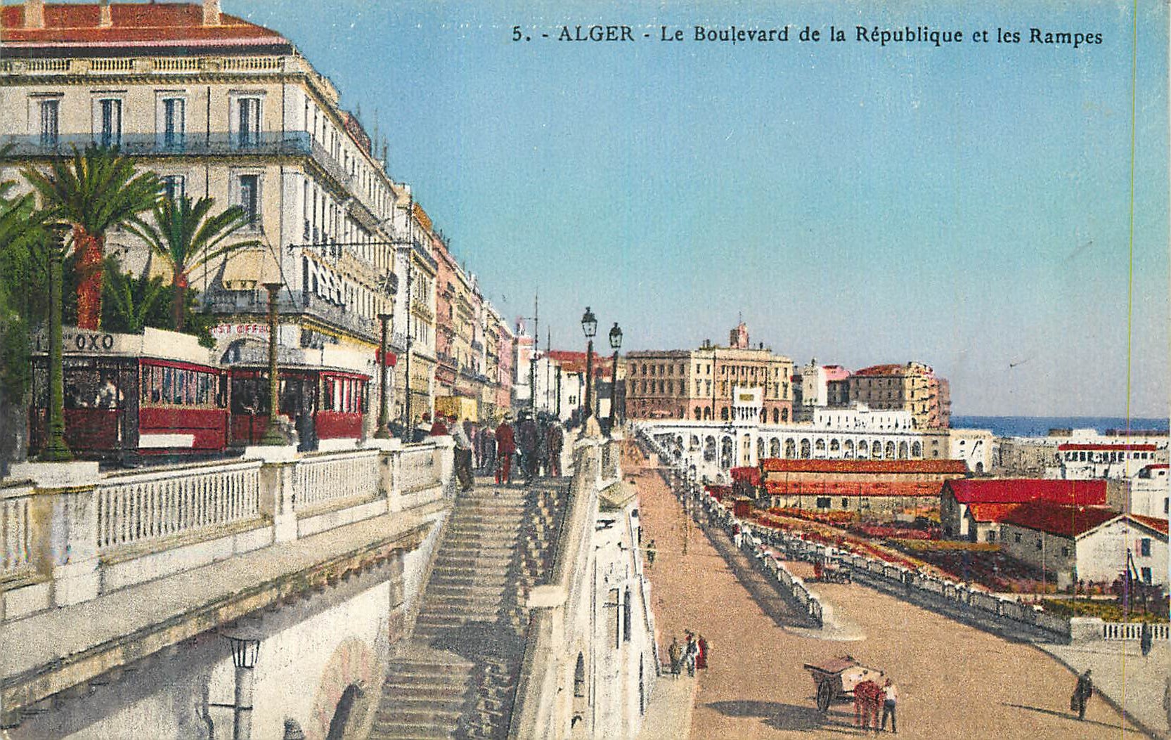 Alger - Le Boulevard de la République et les Rampes — série 5 — éditeur OXO