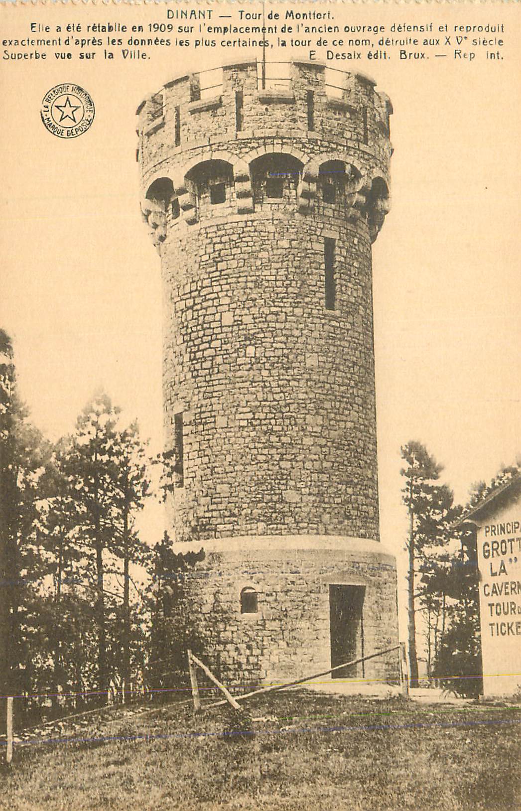 CPA Dinant Tour de Montfort elle a ete retablle en 1909