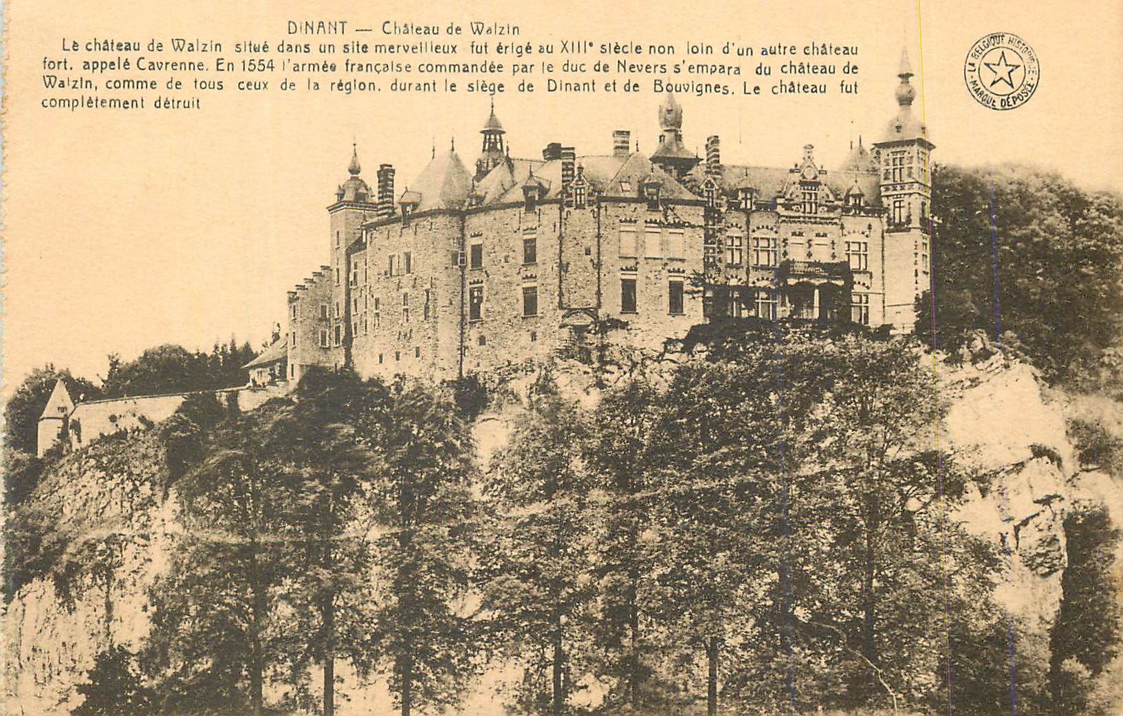 Dinant — Château de Walzin — Éditeur E. Desaix, Bruxelles