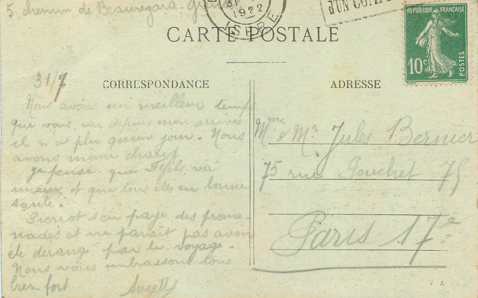 CPA Grenoble le Pont Metallique sur le Drac — Rückseite