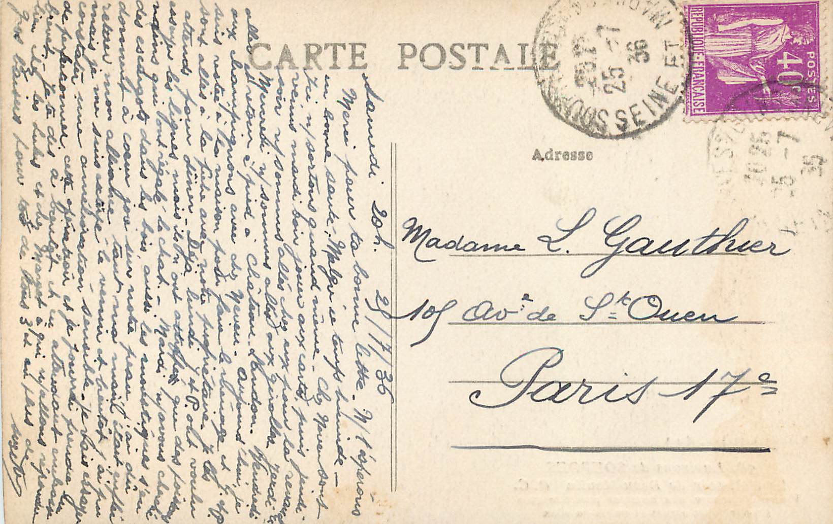 CPA Environs de Souppes le Polissoir de Beau Moulin — Rückseite