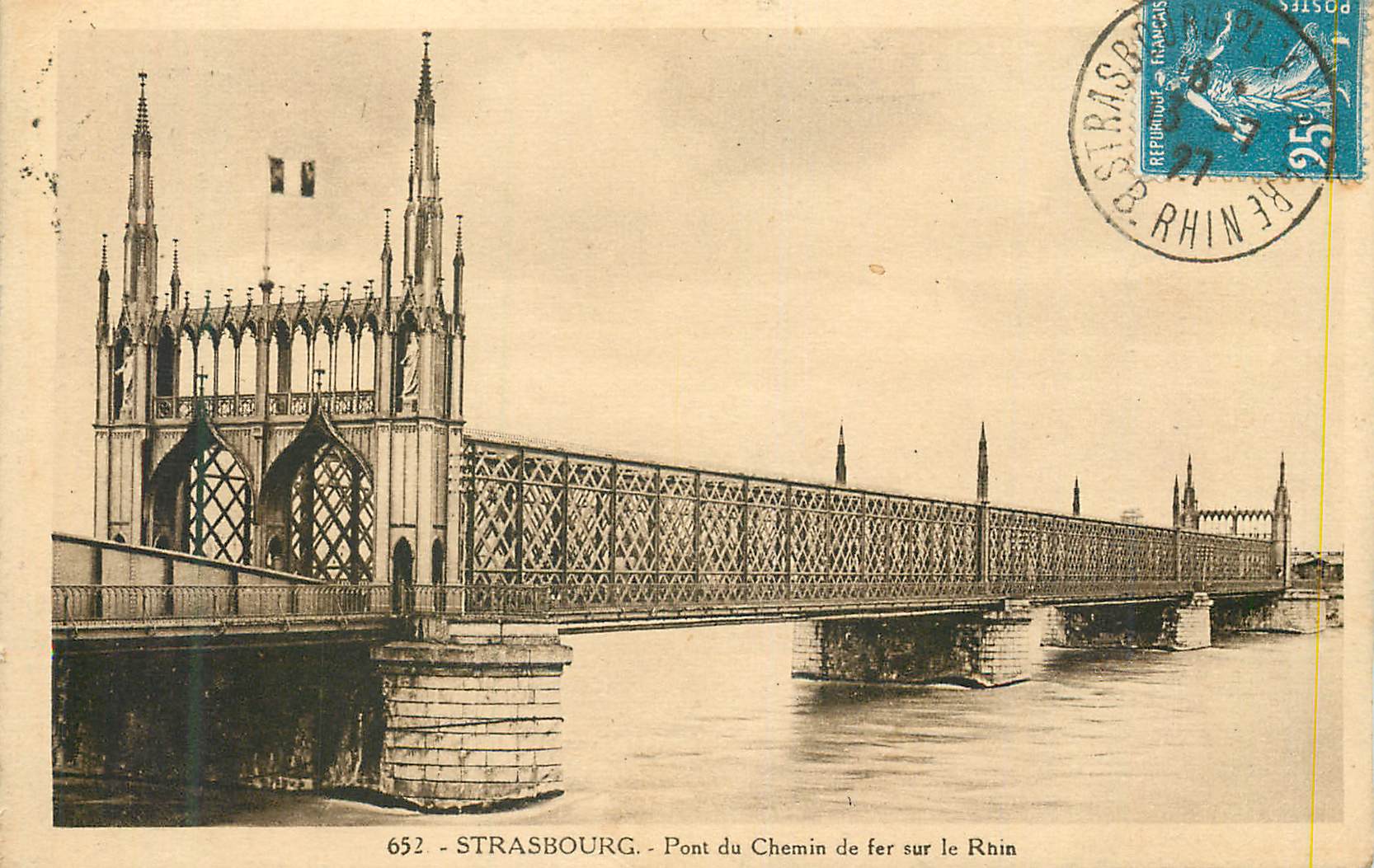 CPA Strasbourg Pont du Chemin de fer sur le Rhin