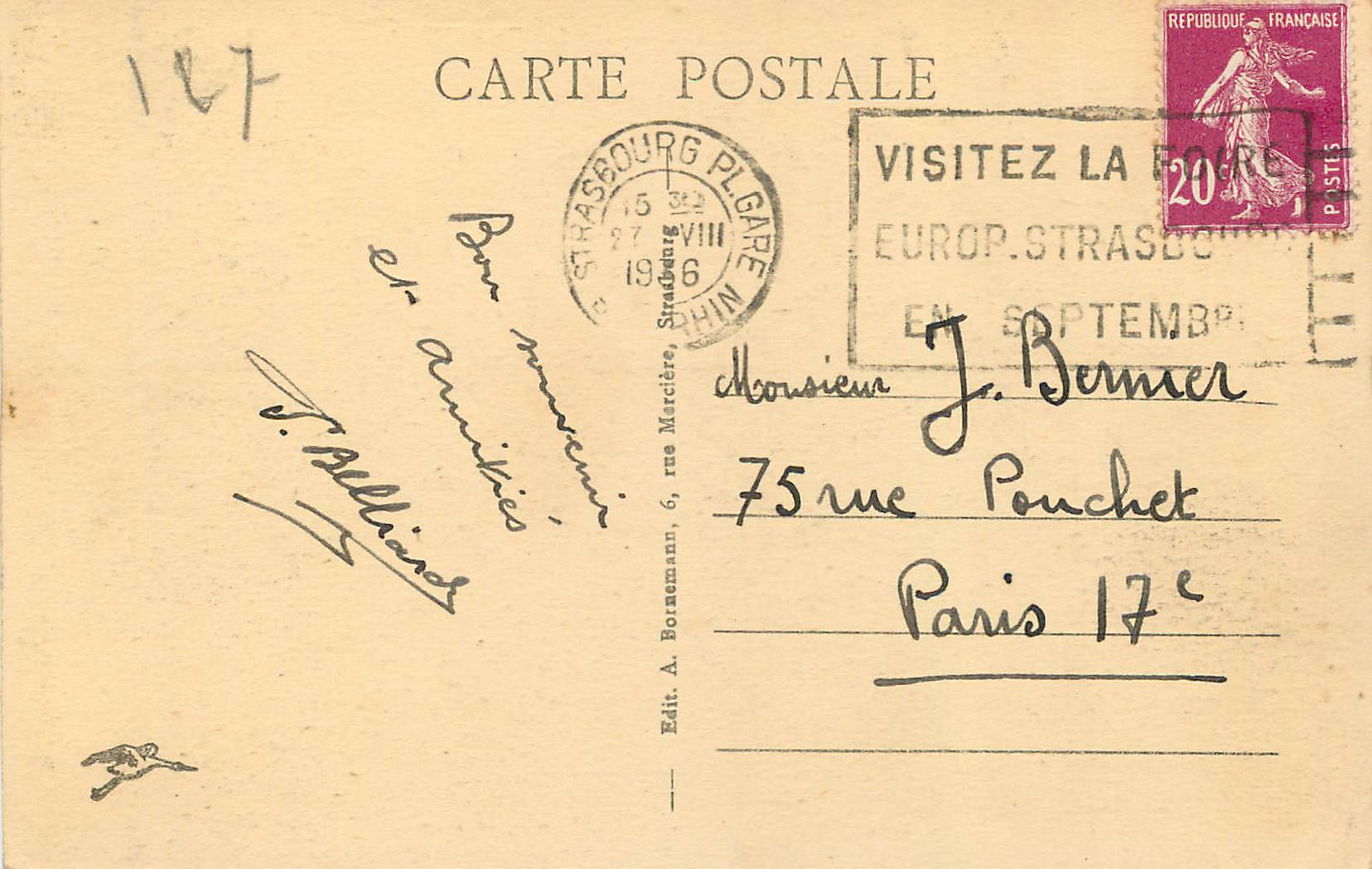 Strasbourg - Rue du Bain-aux-Plantes — Édition A. Borne mann, n° 422 — Reverso