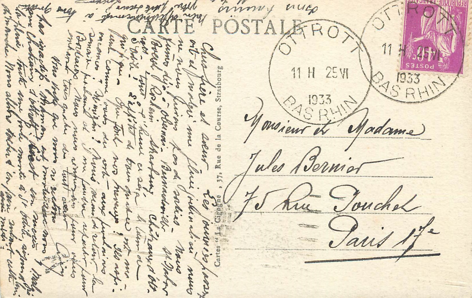 Strasbourg - La Petite Venise — éditeur Cartes de la Course, n°58 — Reverso