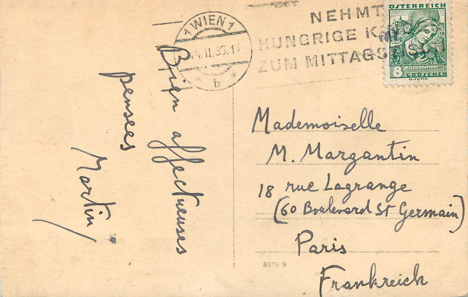 CPA Schonbrunn — Rückseite