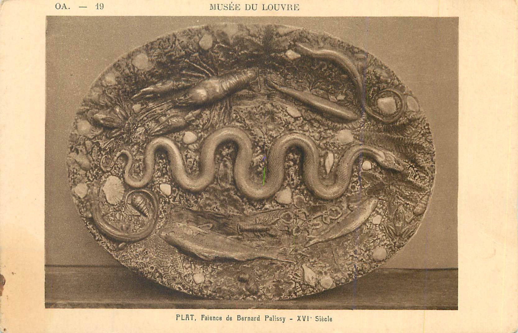 CPA Musee du Louvre Plat Faience de Bernard Palissy XVIe siecle Serpent