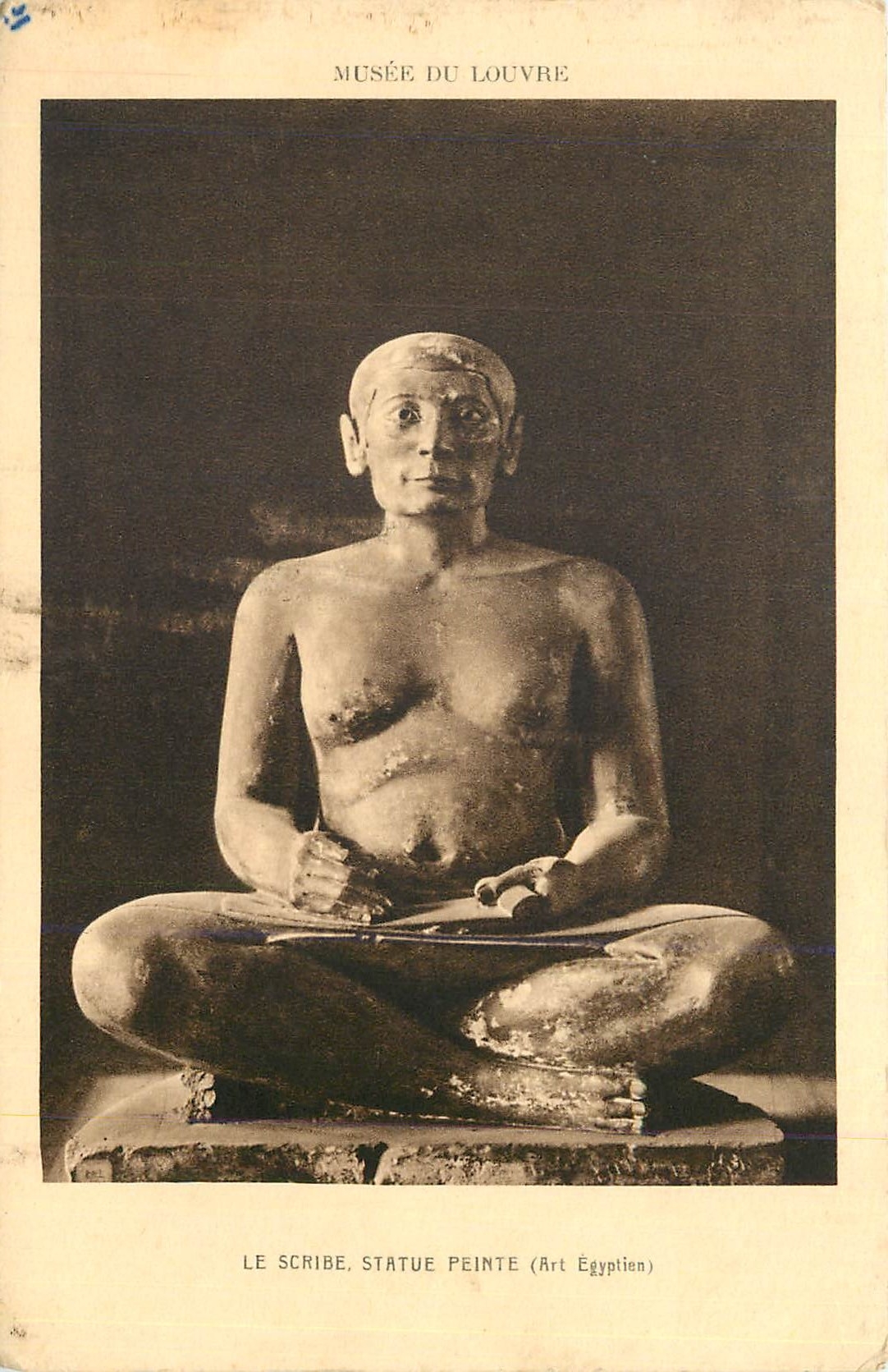 CPA Musee du Louvre le Scribe Statue Peinte (Art Egyptien) 