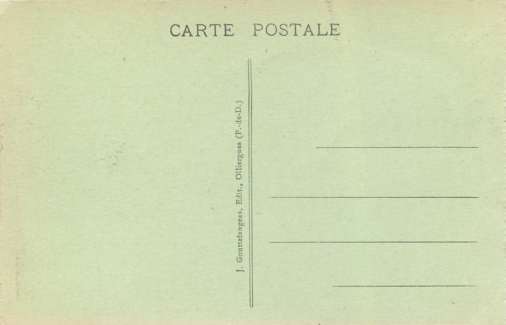 Saint-Nectaire - Cascade de Saillant — G. D'O. n°525 — Rückseite