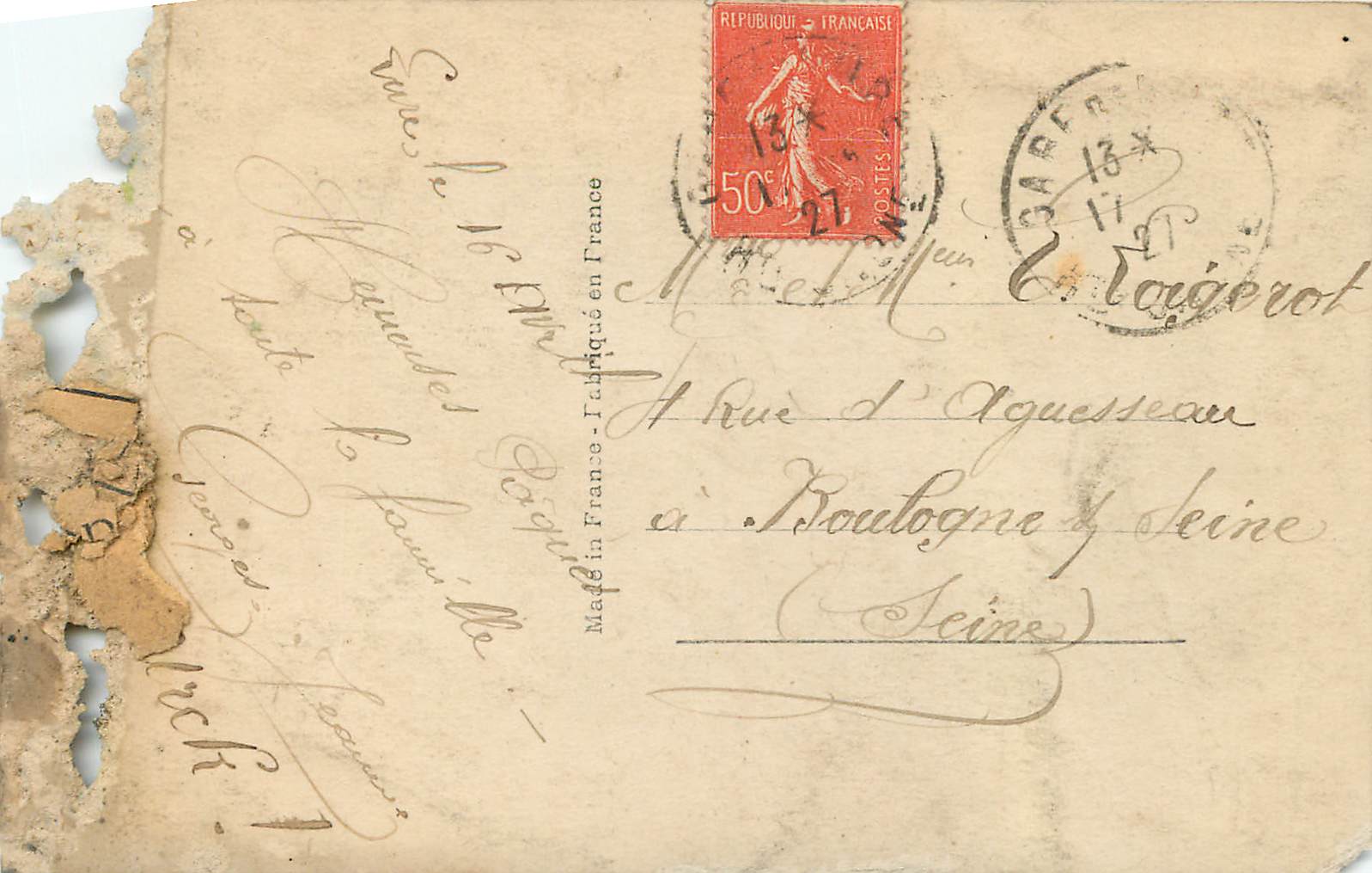CPA Heureuses Paques — Verso
