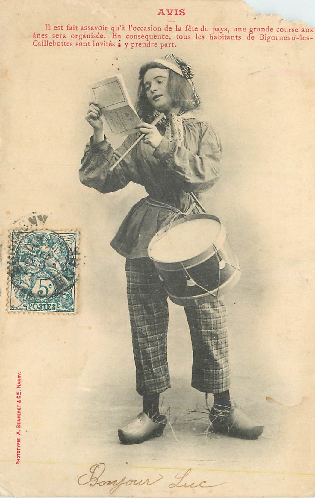 Fête du pays à Bigorneau-les-Caillebottes — Avis — Phototype A. Bérebert & Cie, Nanoy