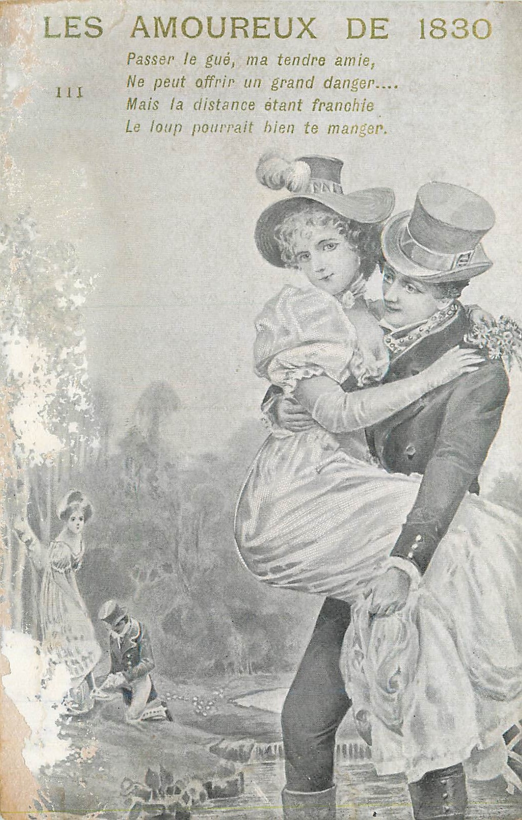 CPA les Amoureux de 1830