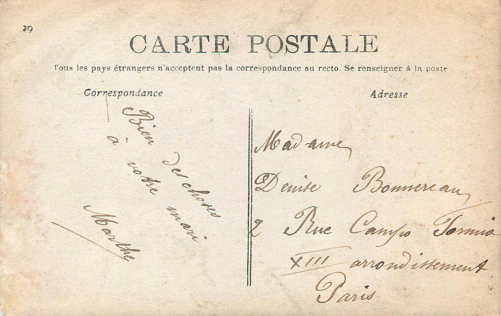 CPA le Marquis et je ne suis pas plus Marquis que vous n'etes Servante — Rückseite