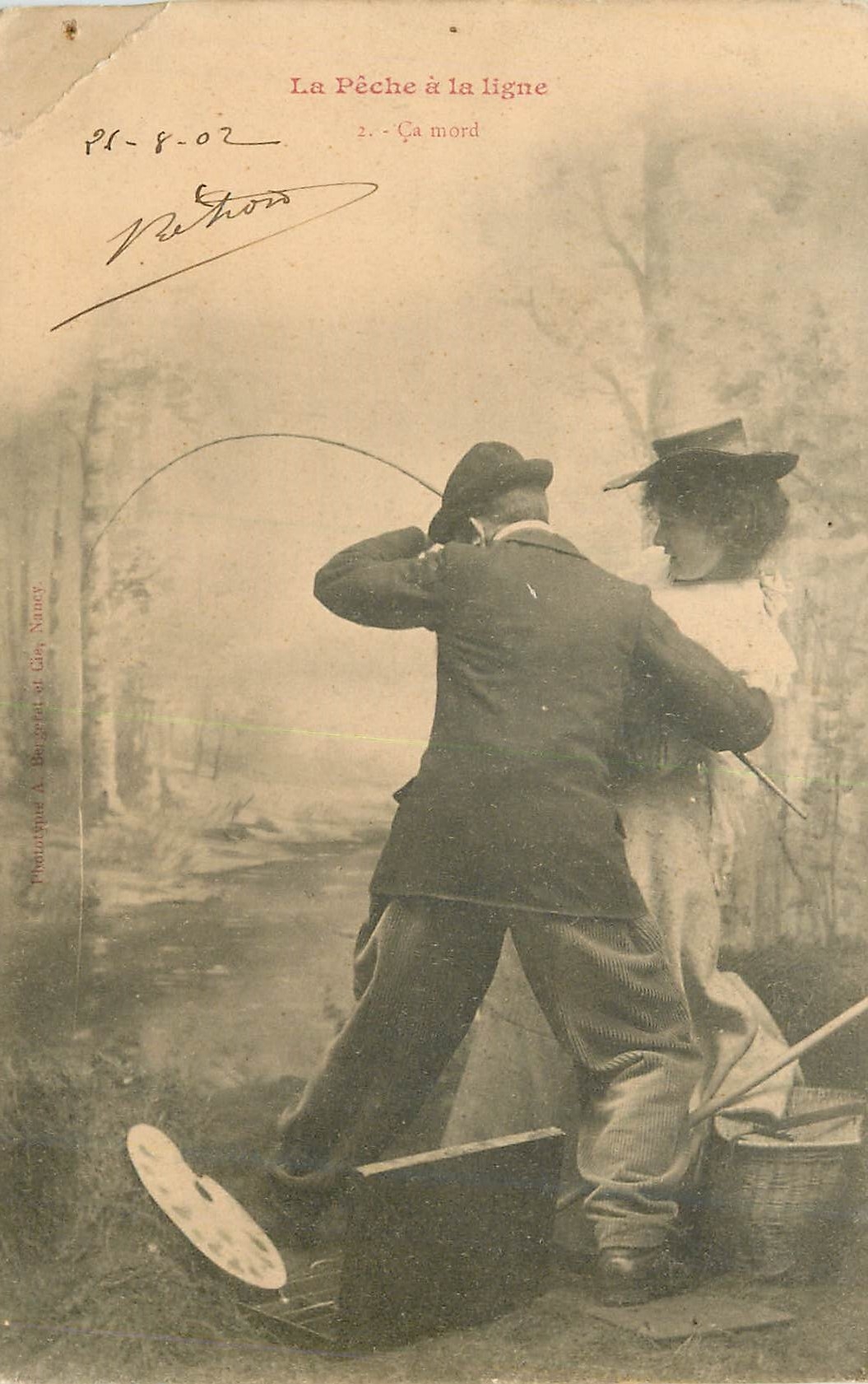 CPA la peche a la Ligne ca Mord