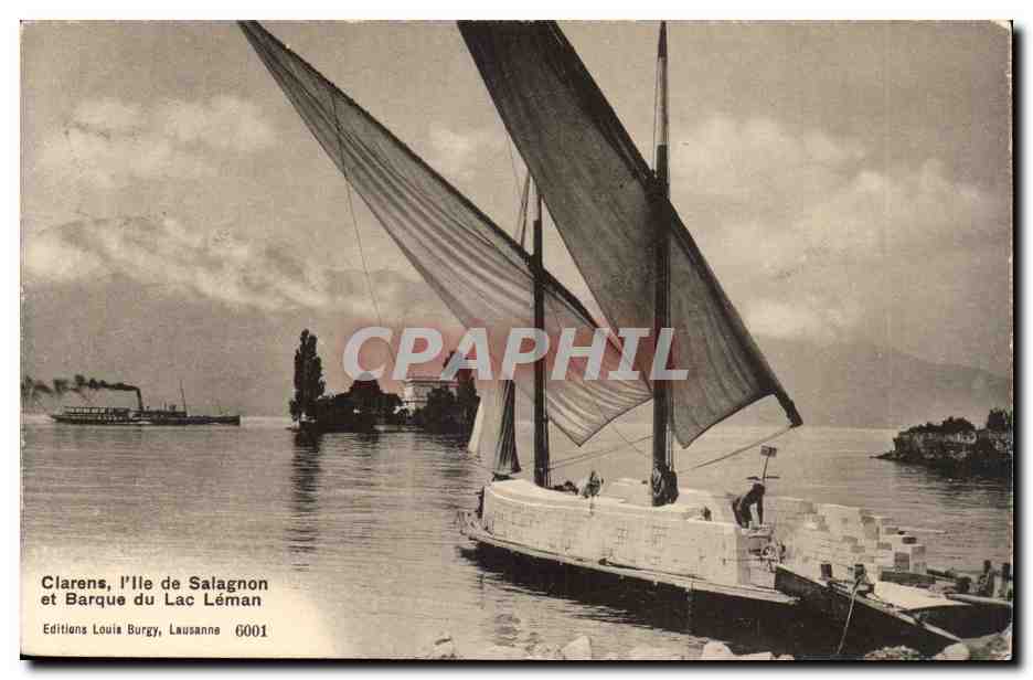 Clarens, l'île de Salagnon et Barque du Lac Léman — Éditions Louia Burgy, Lausanne 6001
