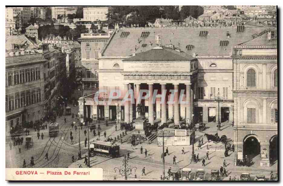 CPA Italie Italia Genova Piazza de Ferrari