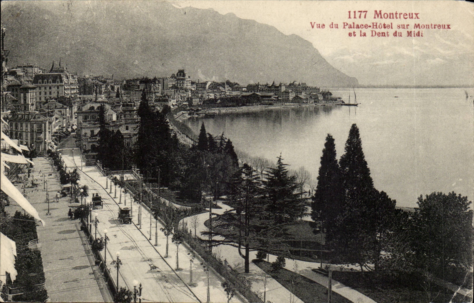 CPA Suisse Montreux Vue du palace Hotel sur Montreux et la dent du Midi