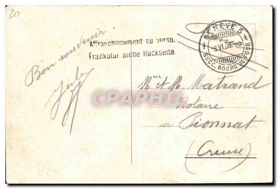 CPA Suisse Geneve et le Mont Blanc — Rückseite