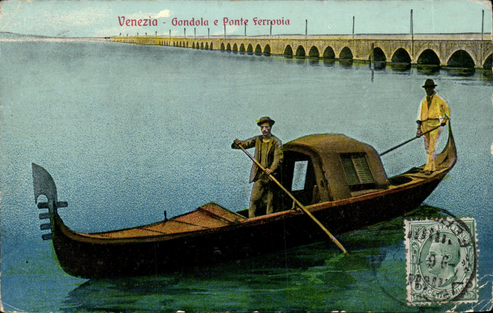 CPA Italie Italia Venezia Gondole e Ponte Verrovia