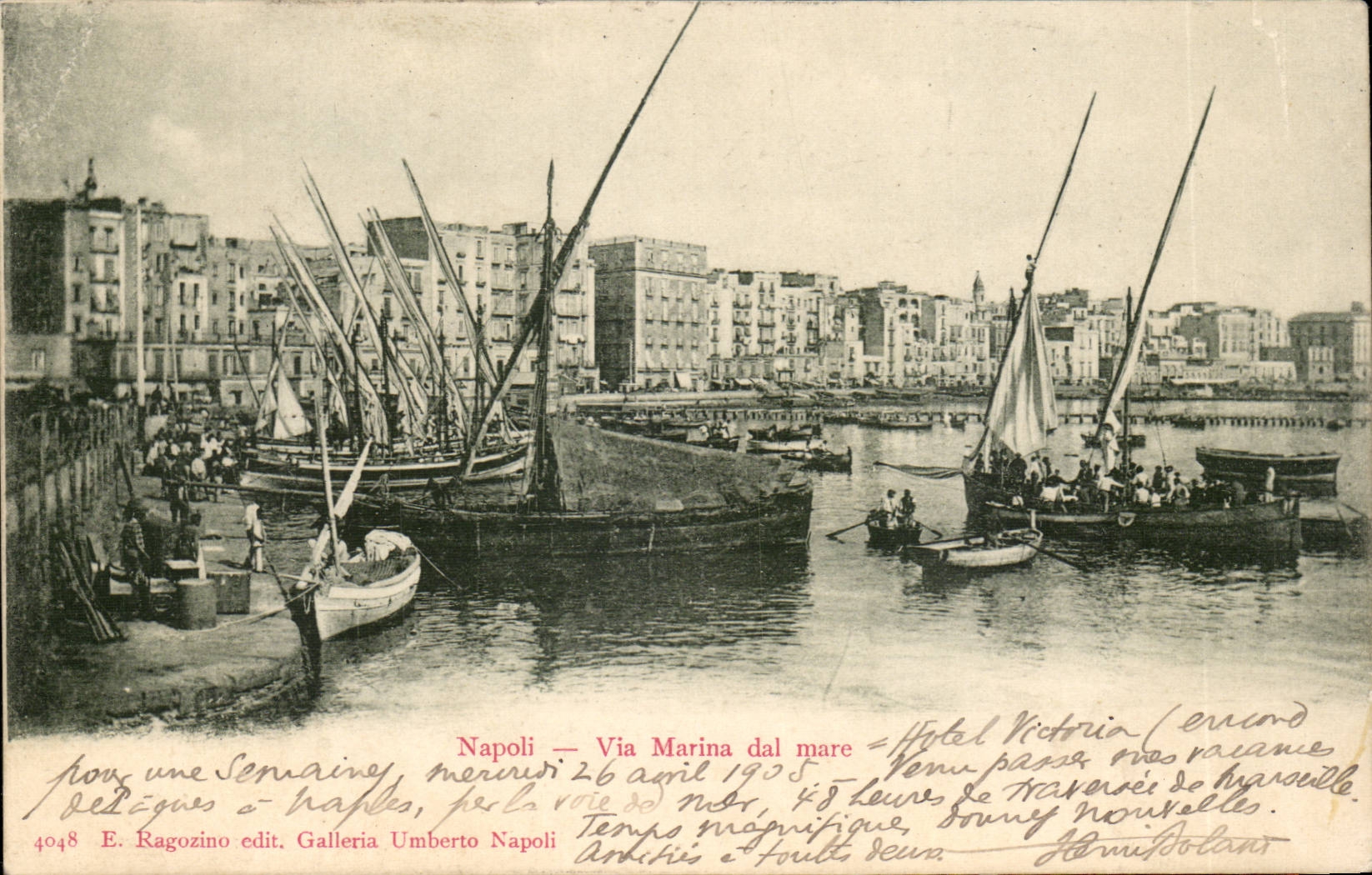 CPA Italie Italia Napoli Via marina dal mare
