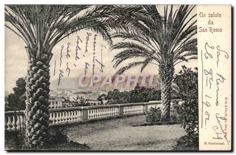 CPA Italie Italia San Remo Un saluto